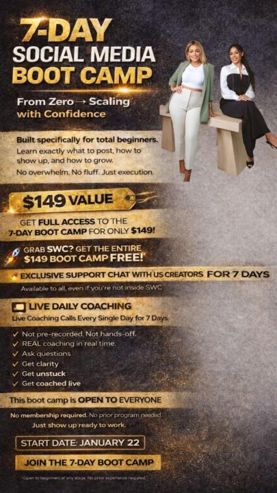 ⏰ Last Call — 7-Day Boot Camp starts TOMORROW!