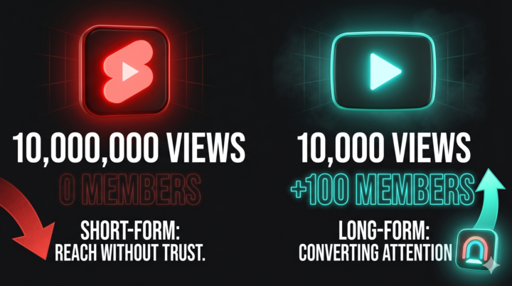 Why YouTube Shorts Do Not Convert Skool Members the Way Long-Form Does