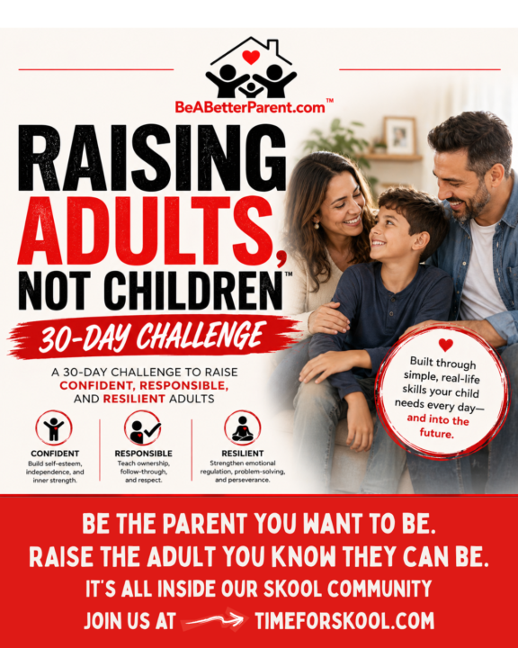 STARTS TODAY (5/4): RAISING ADULTS the 30 day Challenge