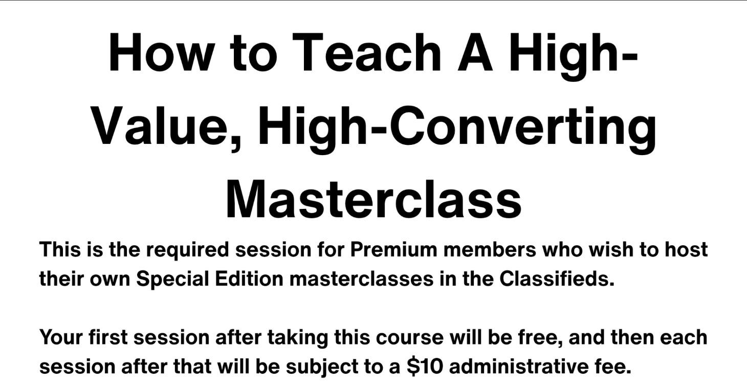 How to Give a High-Value Masterclass That Converts
