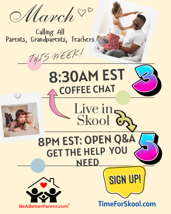 Parents, Grandparents, Teachers, Caregivers…Join me tomorrow & Thursday in my 