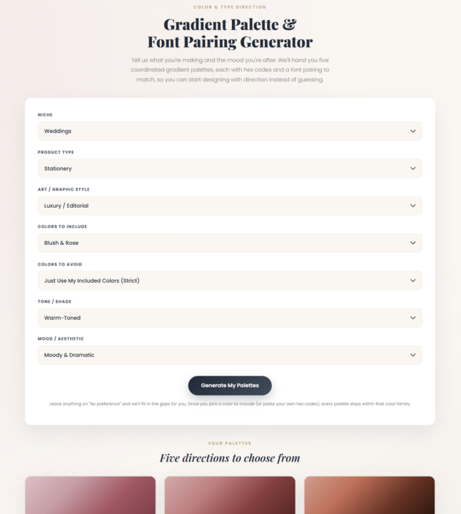 Gradient Color Palette Generator Tool🎨