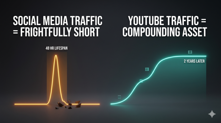Why a YouTube video keeps growing your Skool community long after you post it