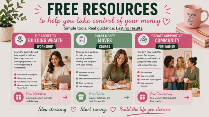 ๐ฅFree resources for women who want to become debt-free and save their first $100K!