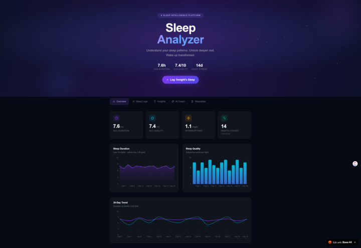 Sleep Analyzer App  - made in 5 minutes