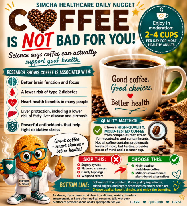 SIMCHA HEALTHCARE DAILY NUGGET - COFFEE ISN'T THE VILLAIN