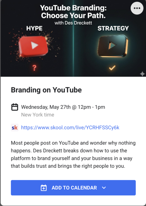 Up Coming Youtube Training...
