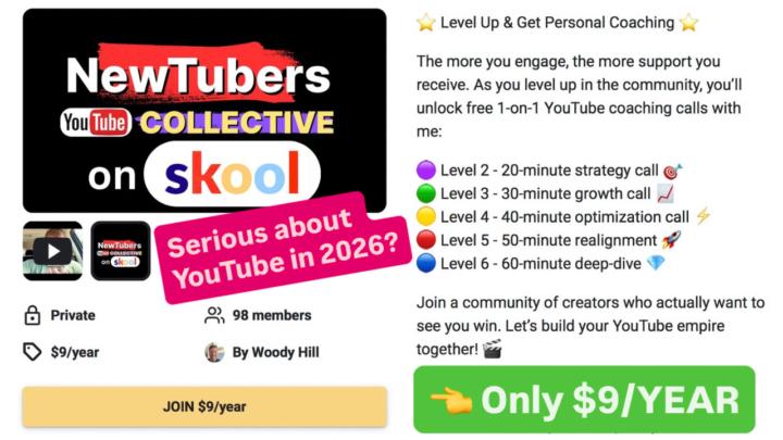 🚨 Free YouTube Coaching When You Level Up! 🚨