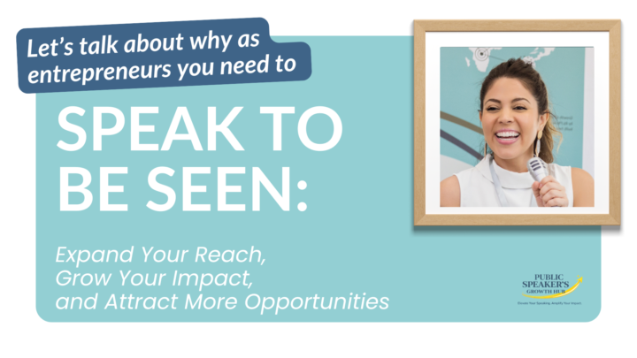 You don’t have to be on a big stage to be “speaking”