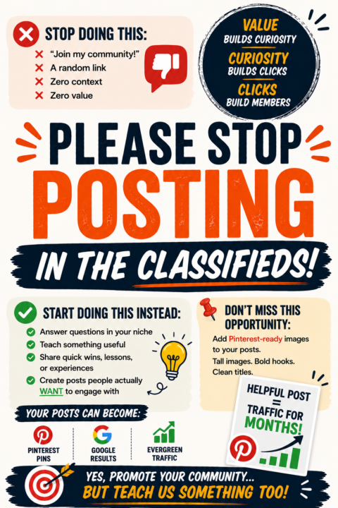 🚨 Please Stop Posting in The Classifieds!