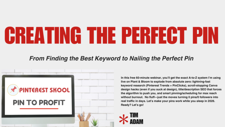 Live FREE Pinterest Training - Creating the Perfect Pin