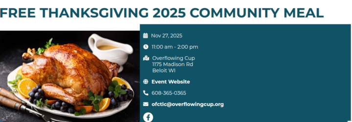 🔶Free Thanksgiving Community Meal in 🟣 Wisconsin 