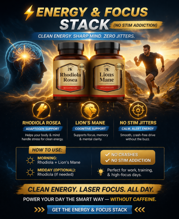 ⚡ Energy & Focus Stack (No stim addiction)