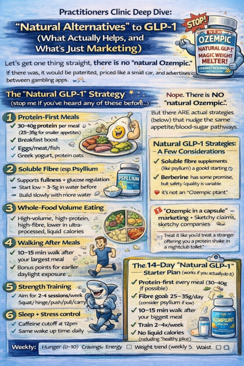 🧠 Practitioners Clinic Deep Dive: “Natural Alternatives” to GLP-1 (what actually helps, and what’s just marketing)