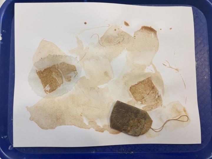 Tea bags marks and now collage