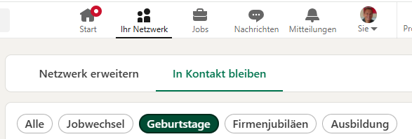 Wieder mal Geburtstagsprobleme bei LinkedIn