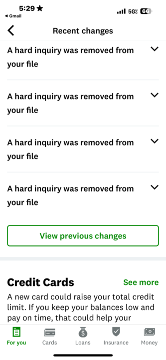 Hard inquiries removed
