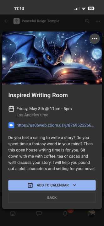 The first Inspired Writing Room is happening tomorrow ! 