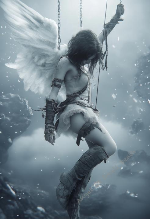 Female angels on wires