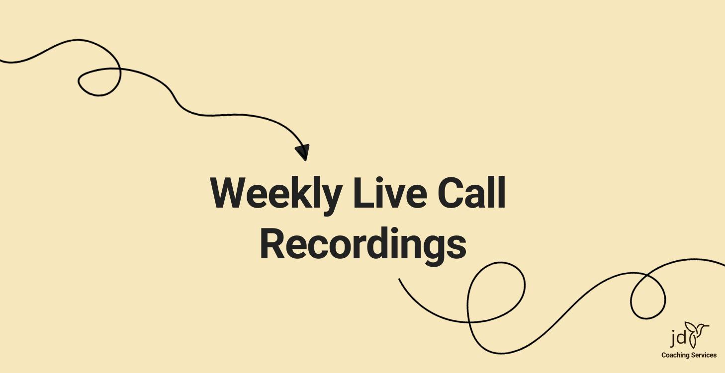 Weekly Live Q&A Recordings