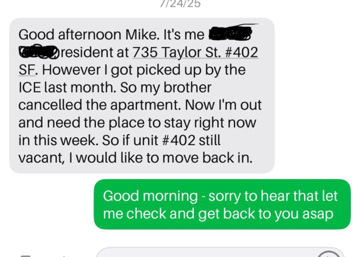 ICE detained a tenant