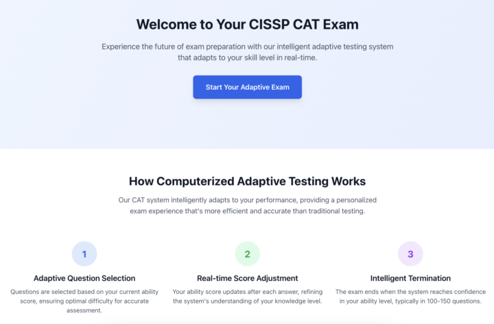 Full CISSP CAT Mock Exam beta testers needed