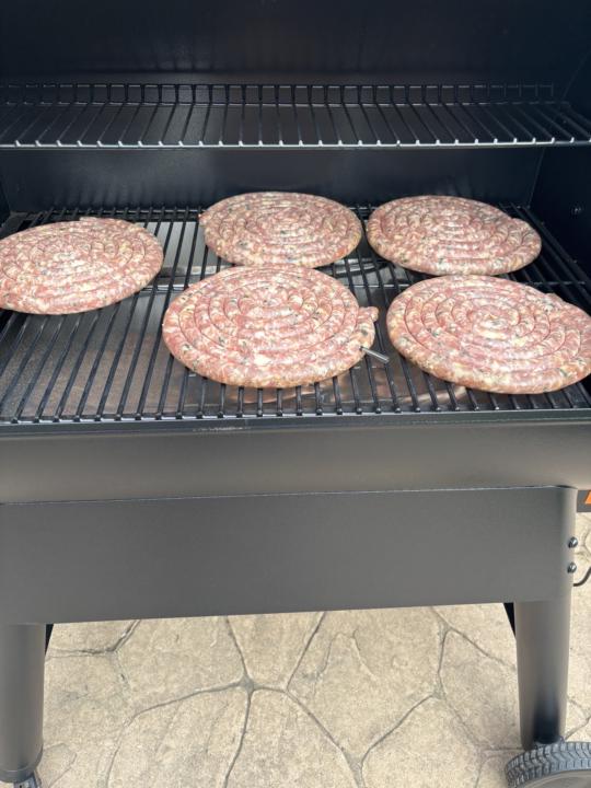 Trying out the new pellet smoker today 