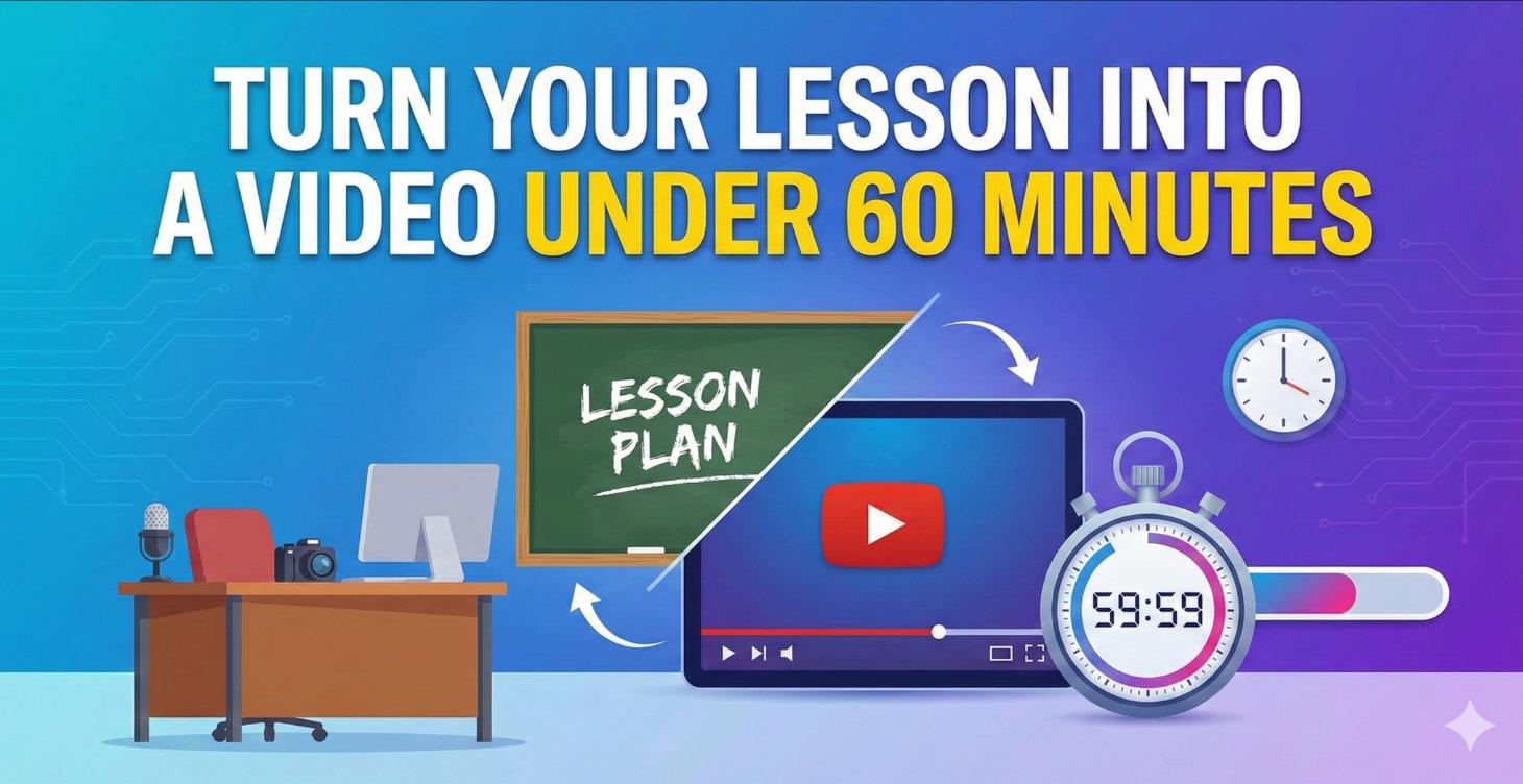 Turn Your lessons into a video under 60 minutes