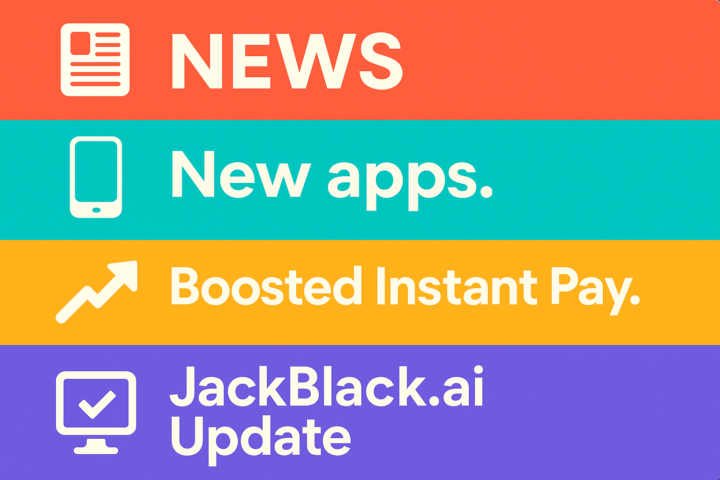 NEWS: New apps. Boosted Instant Pay. JackBlack.ai Update