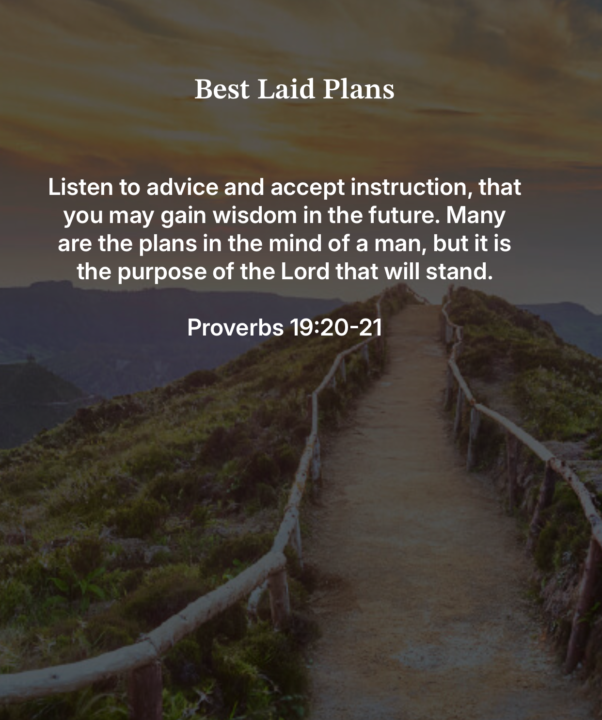 Our plans...Our ways...BUT...What about God's purpose?