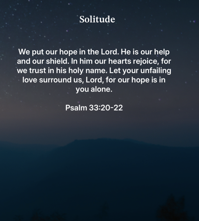 In Solitude...But never alone...