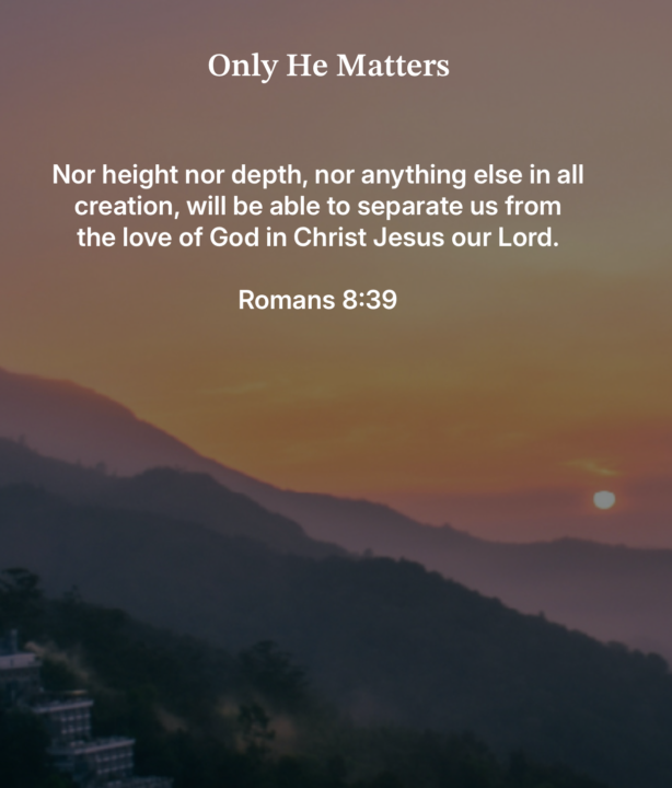 Only Jesus matters...