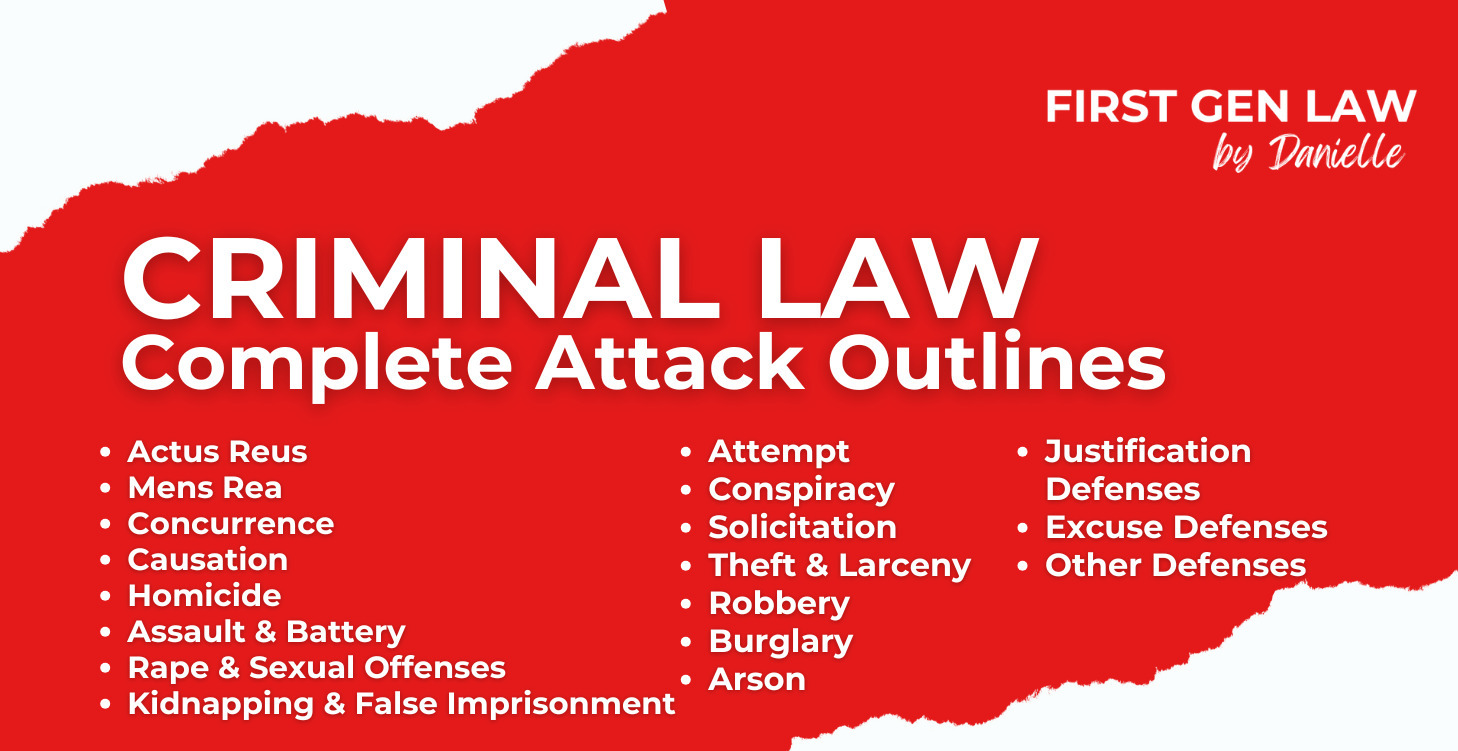 Criminal Law - Complete Attack Outlines