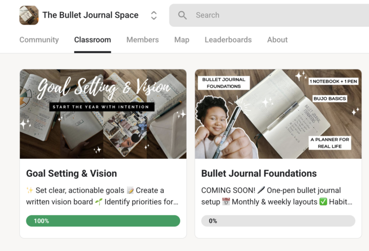 Goal Setting & Vision workshop is available in the CLASSROOM tab!