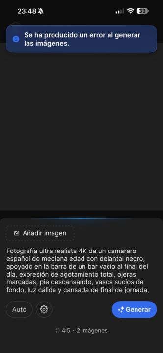 freepik en iphone no me deja generar imagenes