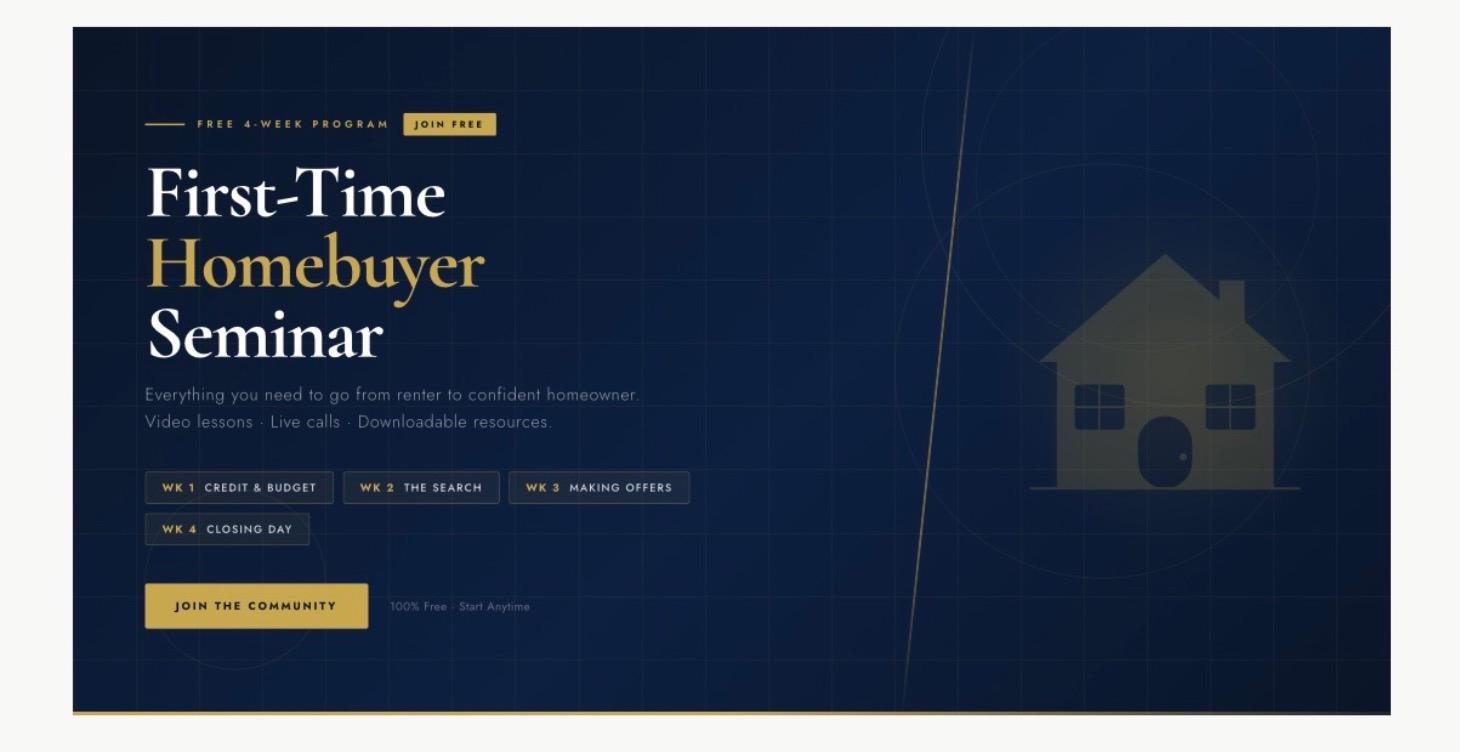 First Time Home Buyer course