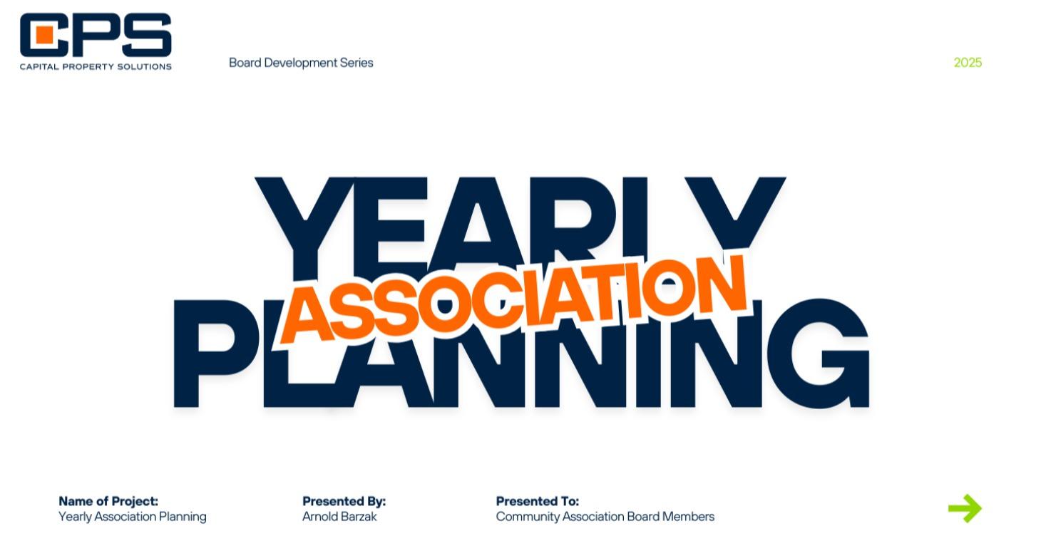 Yearly Association Planning