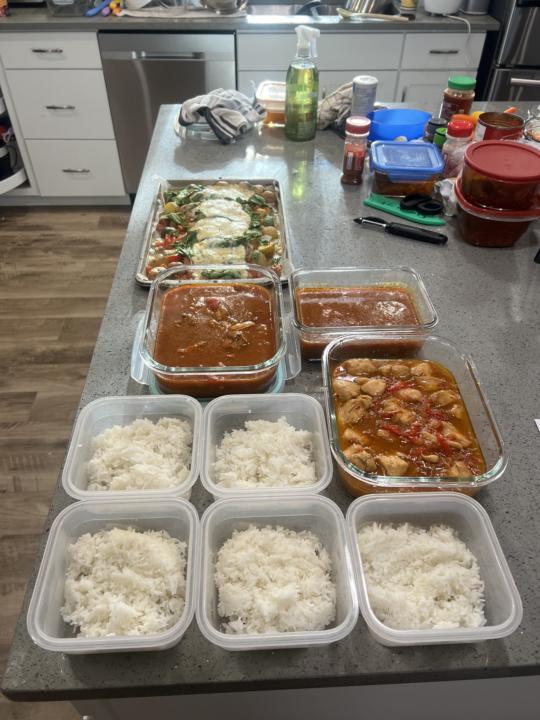 Half way through the meal prep picture 