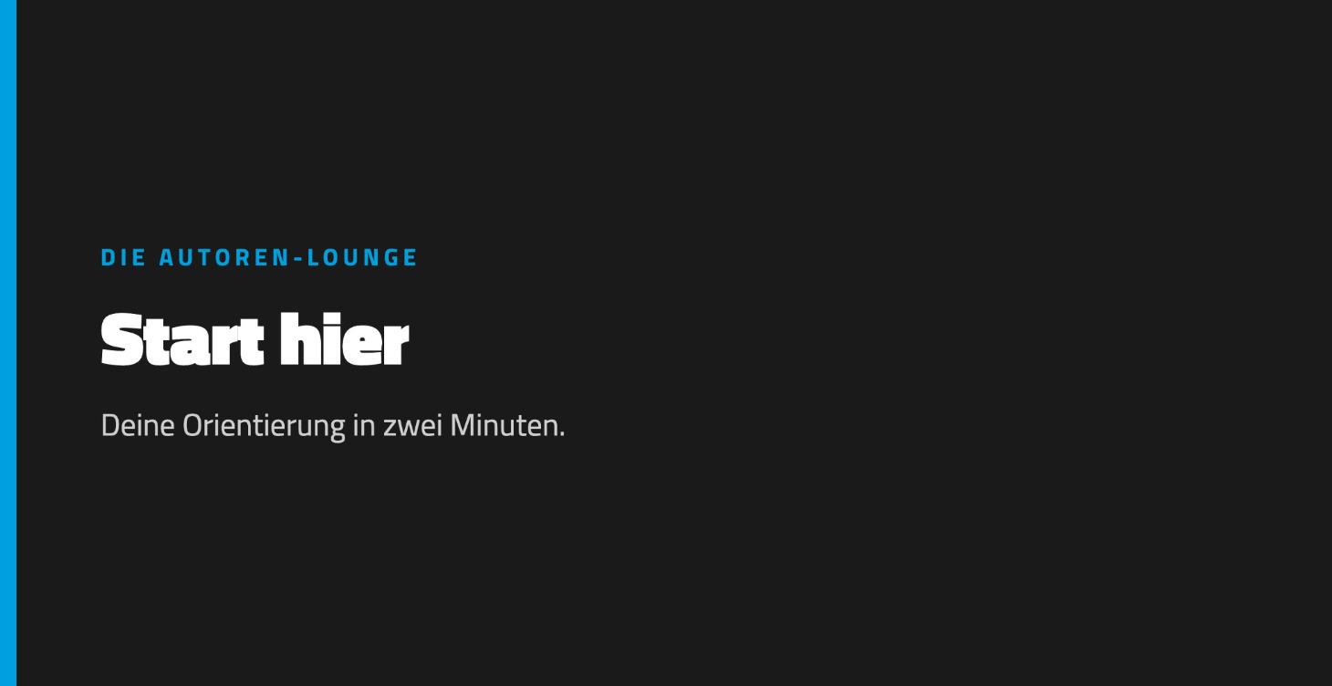 Organisation - Starte hier