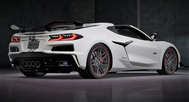 2023 White Z06 Corvette with Red and Black Leather Interior