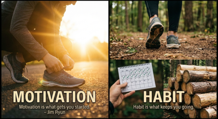 Motivation is what gets you started. Habit is what keeps you going