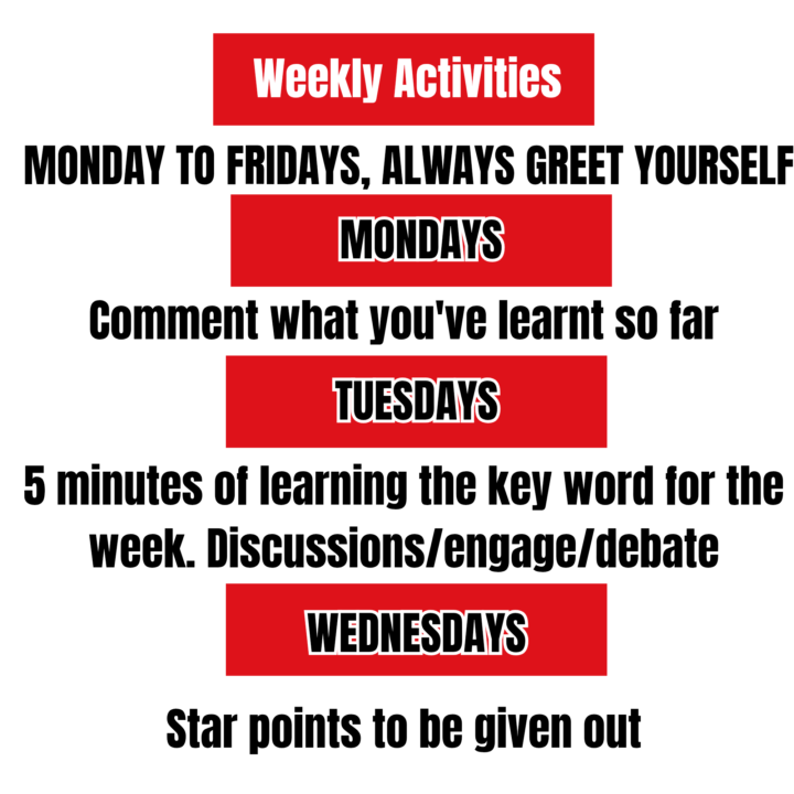 WEEKLY SCHEDULE