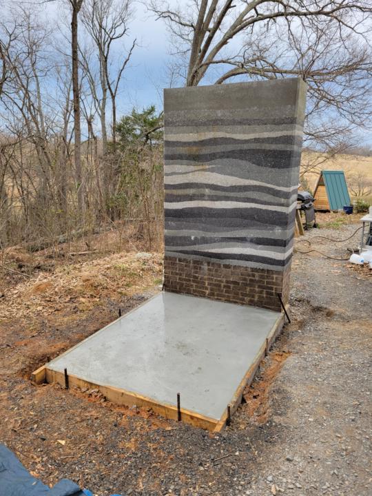 Rammed Earth Shower 🚿 progress being made!