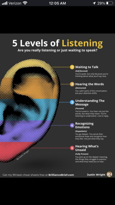 HEARING isn’t the same as LISTENING 👂 