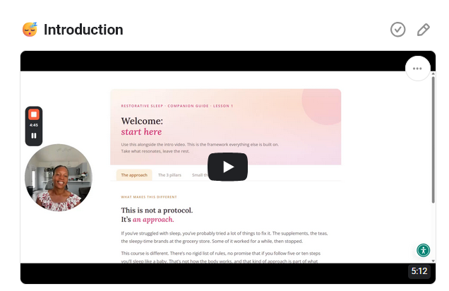 First two lessons for Restorative Sleep are live!