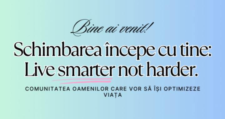 Schimbarea începe cu tine 