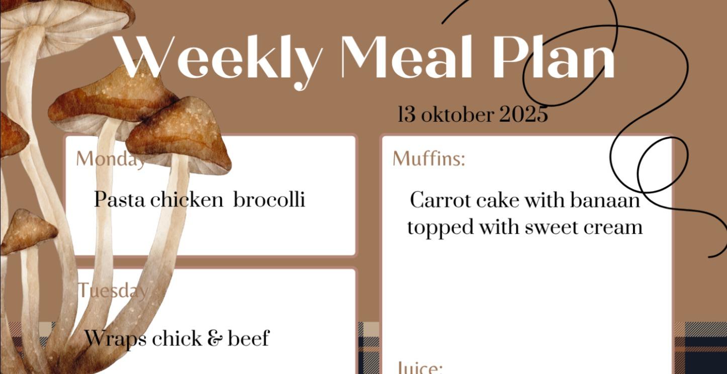 My "private" weekly mealplan