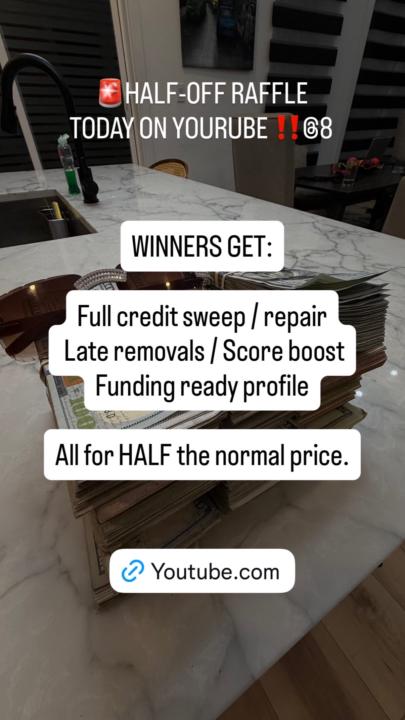 $40 CREDIT REPAIR RAFFLE ‼️