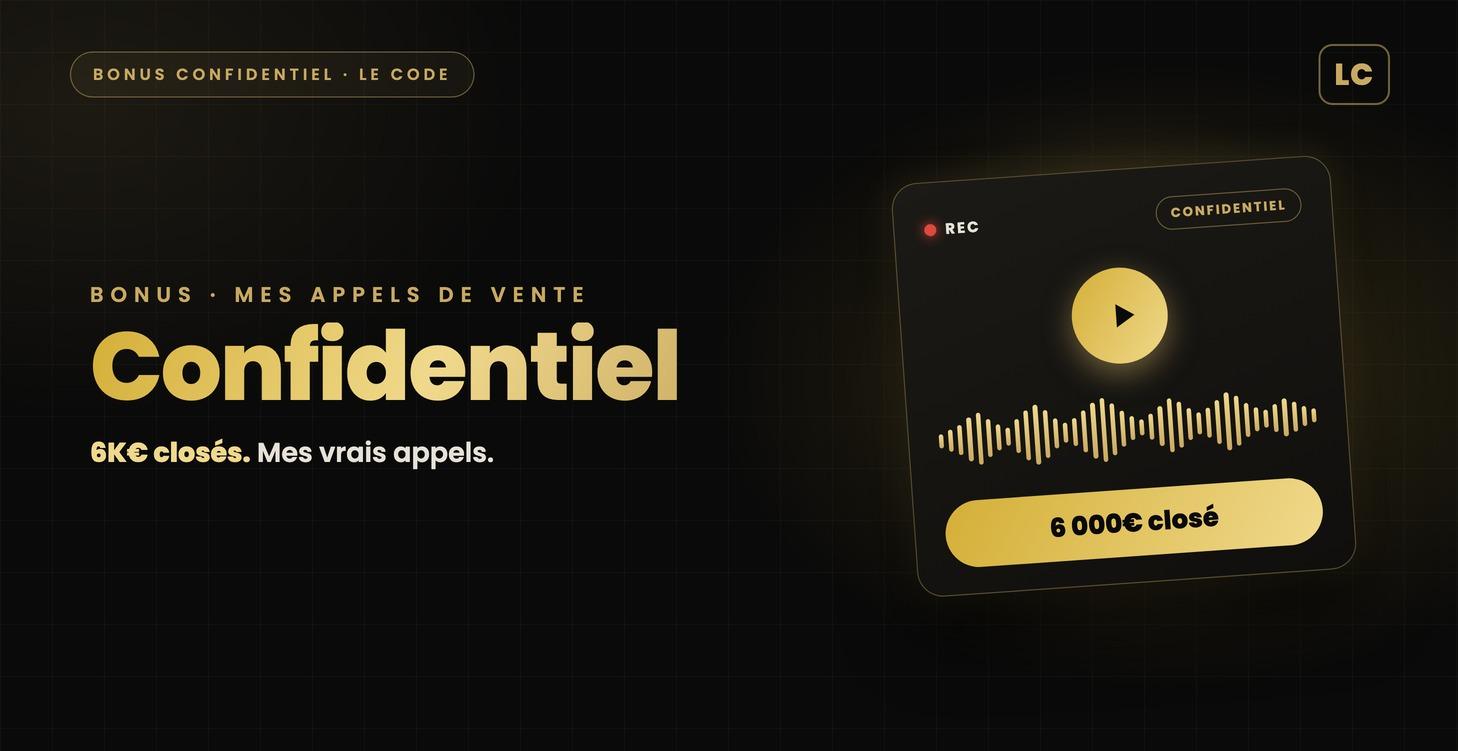 Confidentiel : mes appels de vente