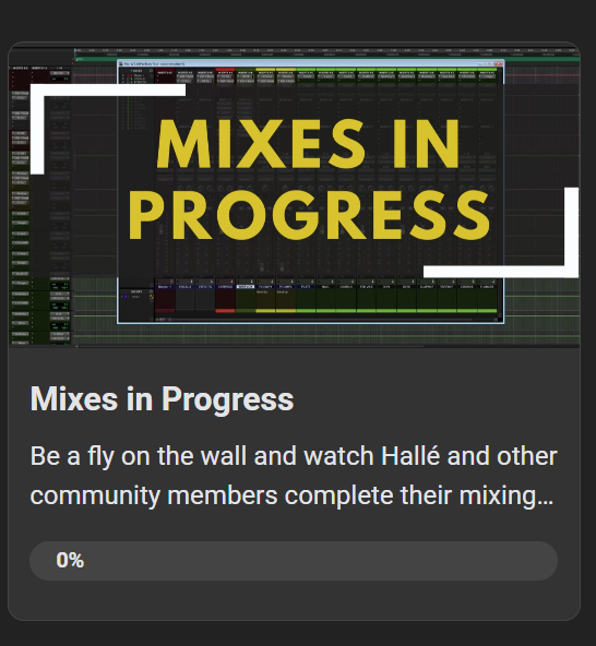 Mixes in Progress